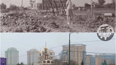 Фото из серии «было-стало»: храм Архангела Михаила в Тропарево в 1965 году и в…