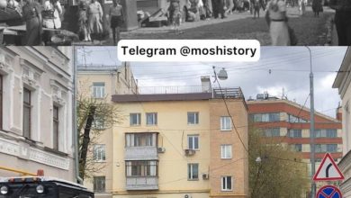 Большой Овчинниковский переулок от Пятницкой улицы (1935 год и наши дни). Источник: