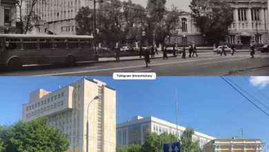 Российский центр хирургии АМН на Большой Пироговской улице (1972 год и наши дни). Источник: