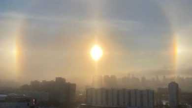 Солнечное гало над Москвой. Явление предвещает, что в ближайшие дни потепления ждать не стоит